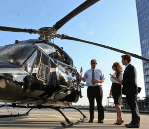 Couple - Luxury - boarding helicopter