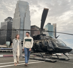 Couples - walking on helipad - HeliNY