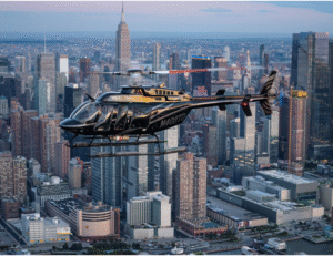 Helicopter in flight - Midtown - Empire State Building