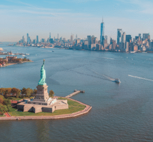Statue of Liberty with Manhattan Skyline